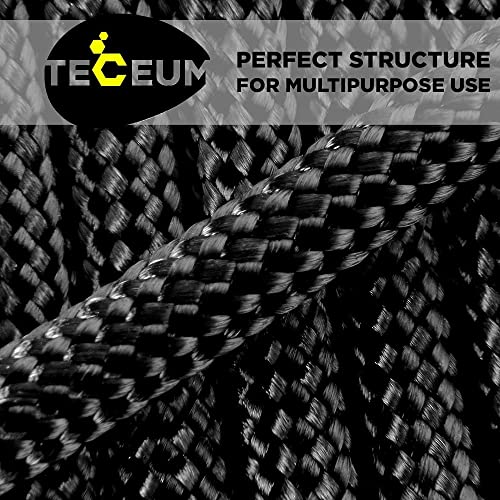 Teceum A1-8-25-23-1 Paracord Type Iv 750 Lb Black 016 – 50 Ft – 4Mm – 100% Nylon Strong Tactical Mil–Spec Parachute Cord – Survival Rope Emergency Para Cord 11 Strands Core Edc Camping Hiking Military Gear 016A N thumb #4