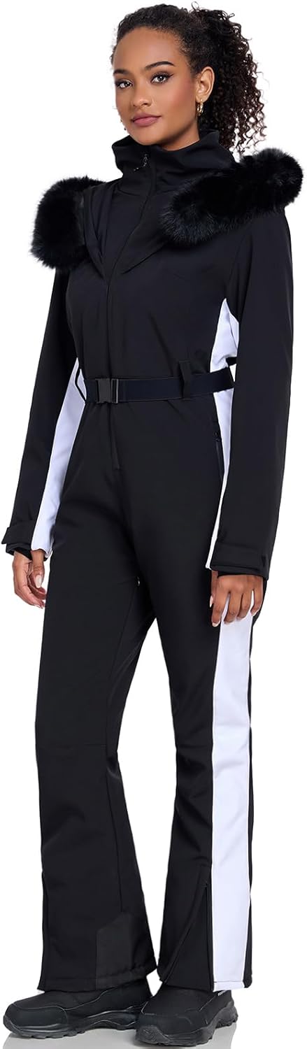 YEEFINE Women's Ski Suit One Piece Jumpsuits Snowsuits Waterproof Snowboard Suit Winter Outdoor Ski Jacket and Pants - Image 7