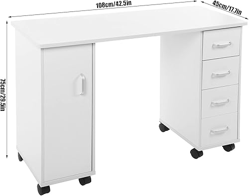 Miniatura 3 de Fydun Mesa de manicura de manicura, mesa de manicura móvil, con ruedas, equipo de manicura, salón de belleza, amplia gama de usos