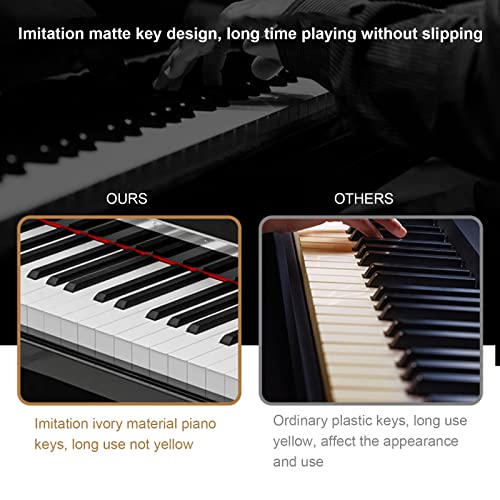 Piano numérique à 88 touches avec clavier à action pondérée et graduée avec support de meuble, banc USB/MIDI Home Piano électrique for débutant et professionnel (Color : White) - Les Beatles, Paul McCartney, John Lennon, RIngo Starr, George Harrison Piano numérique à 88 touches avec clavier à action pondérée et graduée avec support de meuble, banc USB/MIDI Home Piano électrique for débutant et professionnel (Color : White) – Image 5