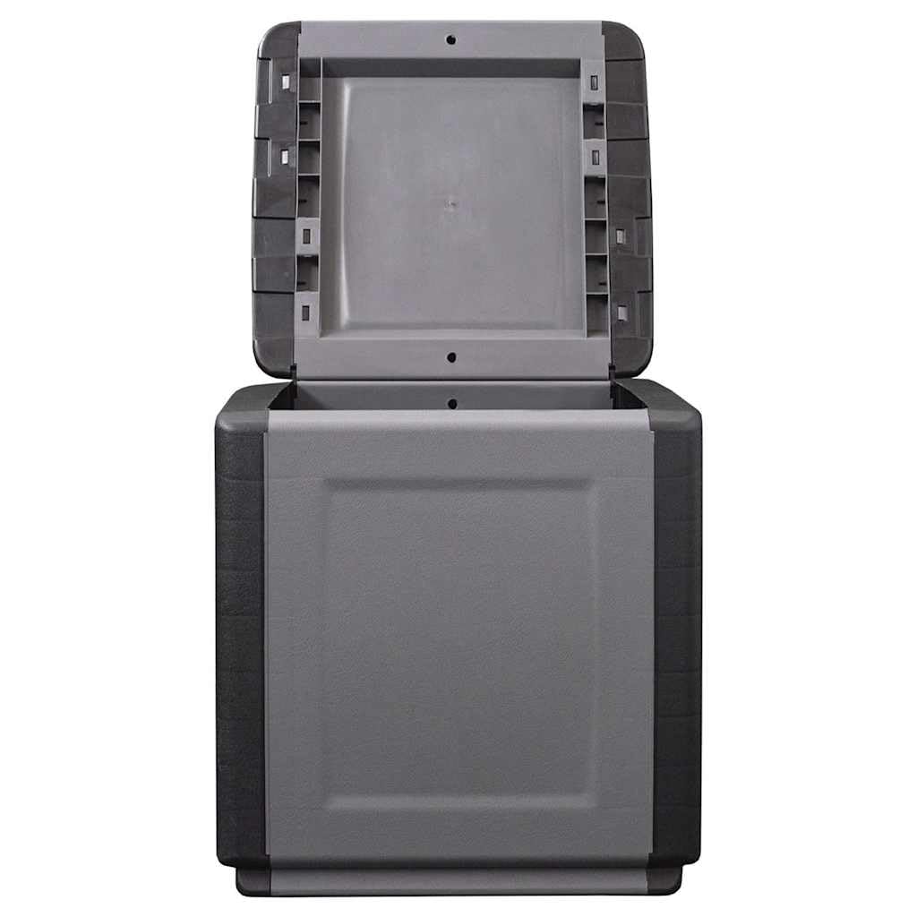 Garten-Aufbewahrungsbox 130 L wetterfest mit Deckel 54x53x57 cm aus 100% PP Dunkelgrau Schwarz für Kissen Auflagen Stauraum Balkon Terrasse Outdoor Schutz