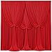 4 Panels Red Backdrop Curtains for Wedding Party Wrinkle Free Backdrops Curtain Drapes Fabric Decorations Photo Back Drop Cloth for Baby Shower Photography Stage Reception 20ft(W) x 12ft(H)
