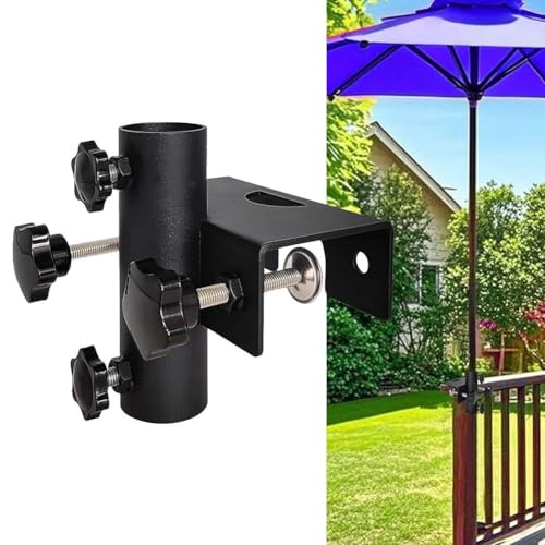 Support de parasol réglable, accessoires de support de parasol, support de serrage pour terrasse, balustrade, balcon, clôture, mobilier de jardin extérieur