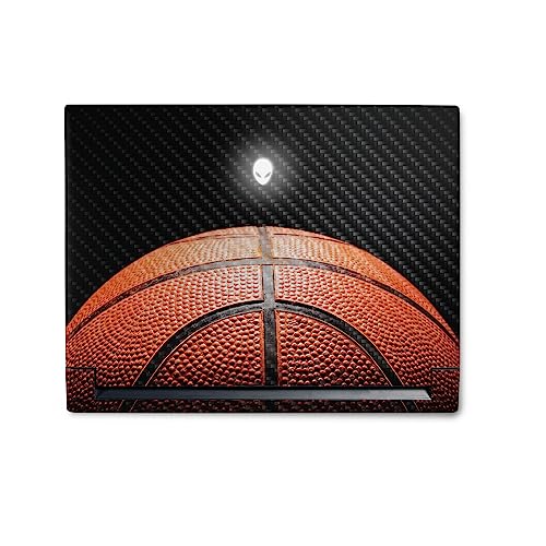 Image of MightySkins Carbon Fiber Skin Compatible with Alienware M18 R1 (2023) Full Wrap Kit - Basketball World | Protective, Durable Textured Carbon Fiber Finish | Easy to Apply | Made in The USA