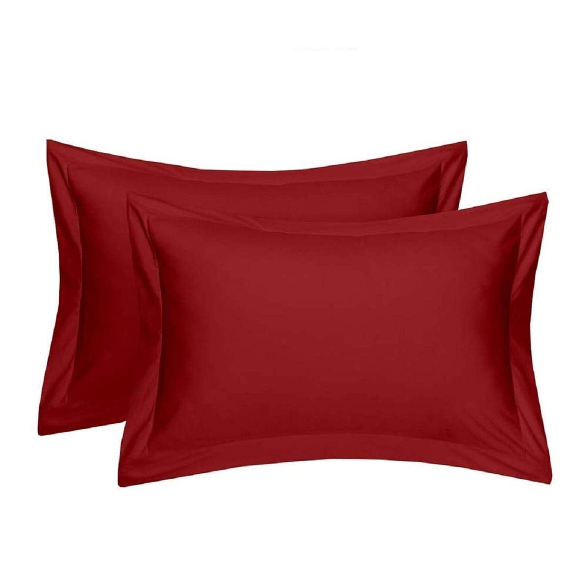 SEM B GRA Oxford Pillow Cover Set of 1 Cotton (455 TC) with Zipper Closure,(13.5 x 21.5 Inches, Maroon, 1 Piece,Cotton,Zip Closure)