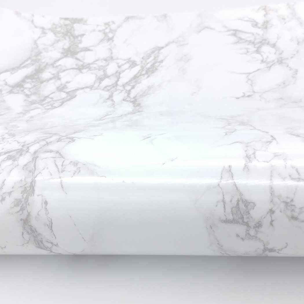 RoyalWallSkins Marble Peel and Stick Wallpaper Removable Waterproof Contact Paper for Countertops, Cabinets, Furniture Renter Friendly (High-Gloss White, 24" x 78.7")