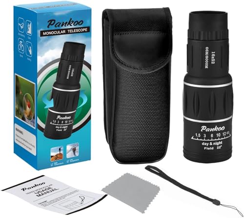Pankoomonocular 16X52 Monocular Telescope High Powered for Adults, 2025, Power Prism Compact for Adults, HD Scope for Outdoor Activity, Bird Watching, Hiking