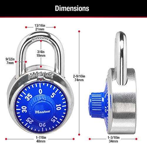 Master Lock Combination Lock for Gym Lockers – Master Lock Locker Combination Padlock, Pack, Blue – The Ideal Combo Lock for School/Gym Locker Security