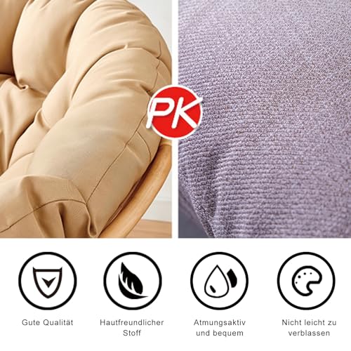 MIAOMI Garden Round Papasan Chair Cushion | Water Resistant Indoor Outdoor Hammock Rattan Swing Seat Pad | Comfy Tufted Patio Furniture Cushions | Hanging Egg Chair Pads