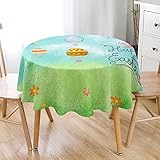 Lukery Mantel de Pascua, Impresión de Huevo de Pascua 3D Mantel Antimanchas y Salpicaduras Mesa, Redondo Table Cloth Lavable Mesa para Comedor, Decoración de Festa (Huevo de Pascua A,120cm)