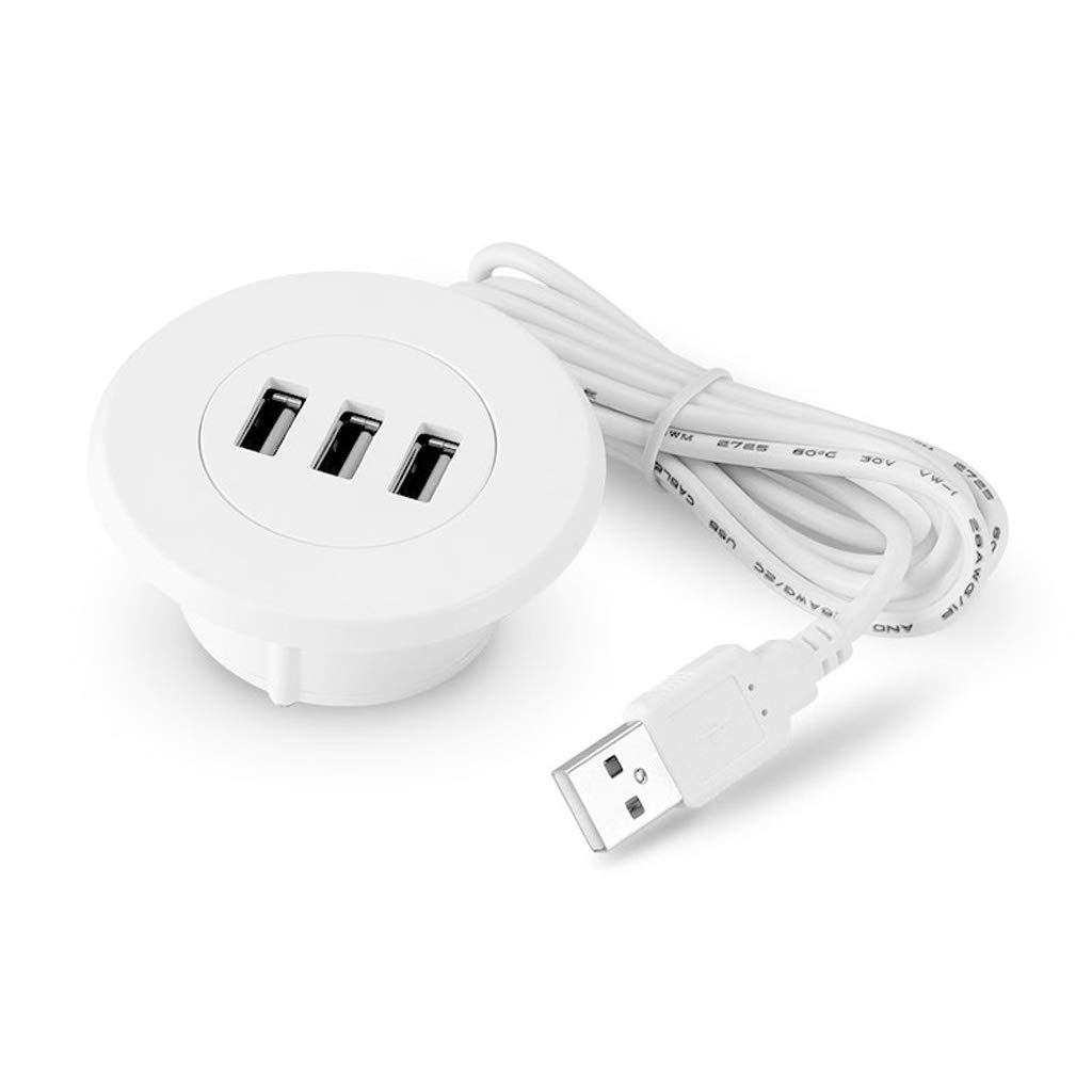 5 cm rozdzielacz USB 2.0 z 3 portami do podłączenia telefonów komórkowych, tabletów, nadaje się do biura, domu, biura, otworu ≤ 5 cm, 2,6 x 6,7 cm, czarny