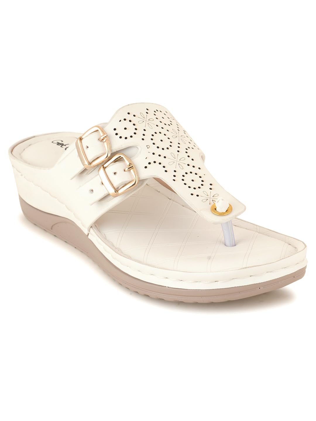 Get Glamr Women White Comfort Slip-ons (B0D35BTNC6) Amazon Price History, Amazon Price Tracker
