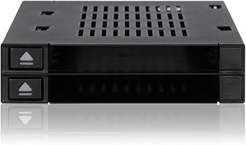 ICY DOCK Dual 2 Bay 2.5 SSD & HDD Dock Tool-Less Hot-Swap SATA / SAS Mobile Rack Enclosure for 3.5 Bay - flexiDOCK MB522SP-B