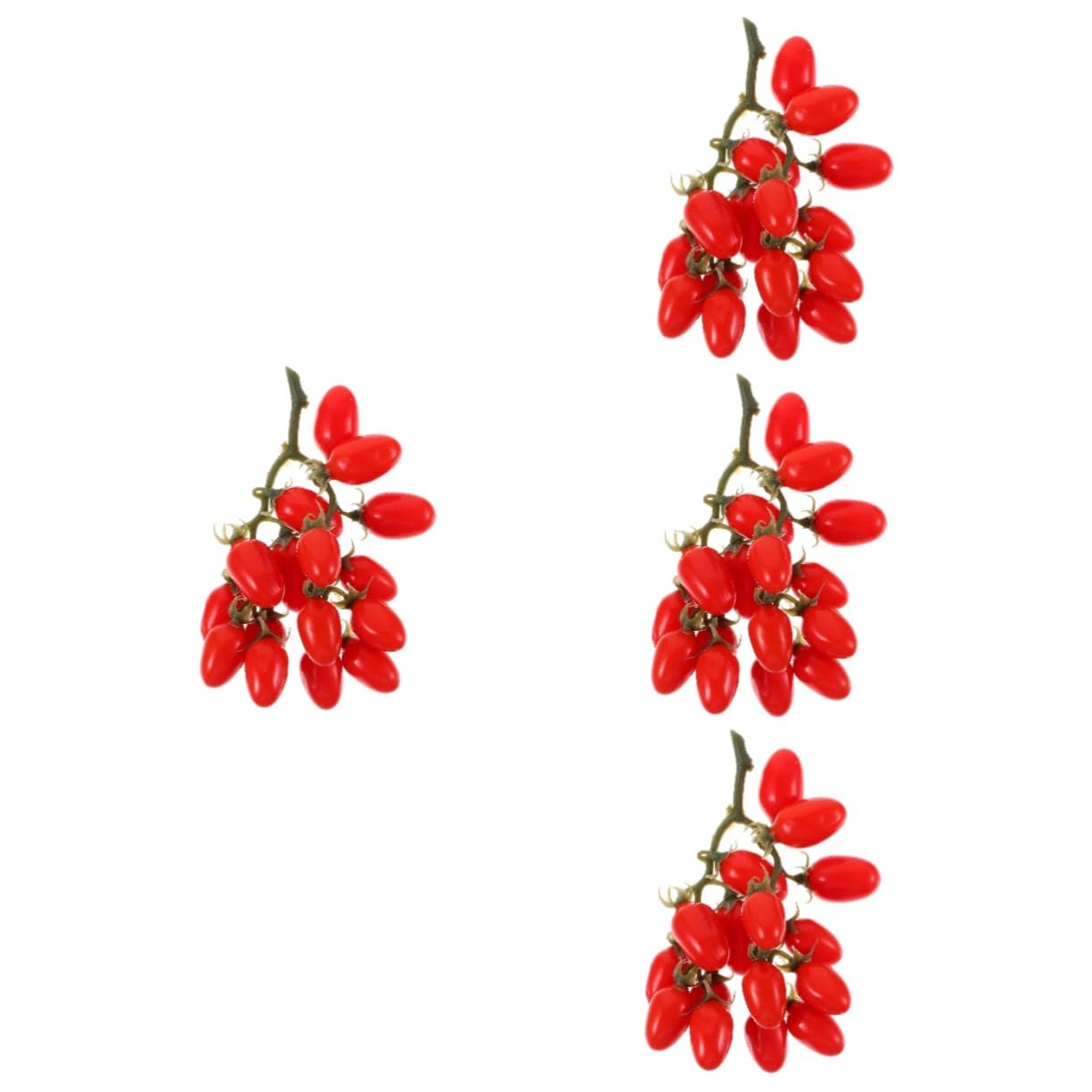 MAGICLULU 4 Pièces Accessoires De Tomates Cerises Fausses Tomates Cerises Ornent Accessoire Photo De Fruits Faux Fruits Tomate Artificielle Fausses Tomates pour La Déco Plastique