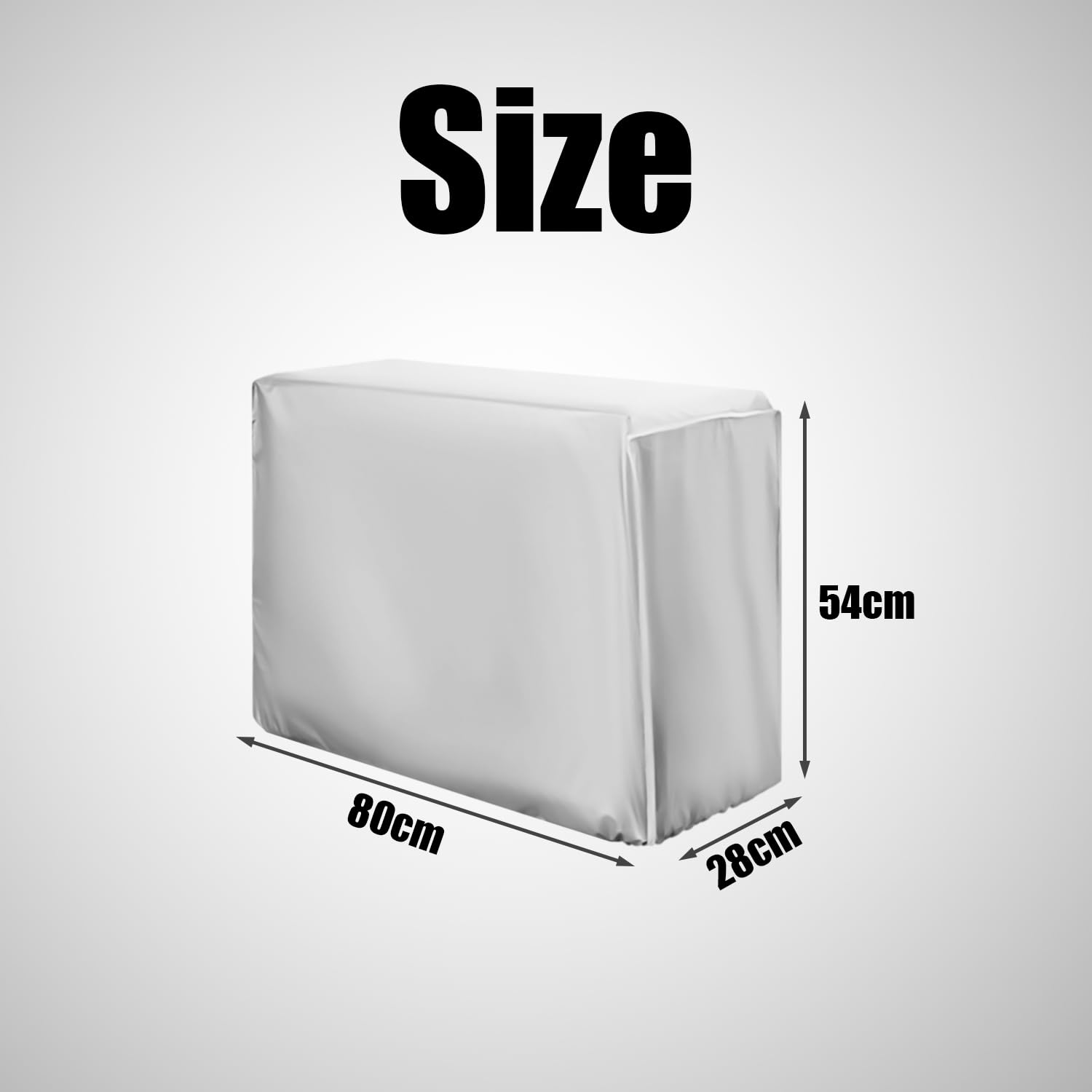 1 sztuka, 80 x 28 x 54 cm, zewnętrzna osłona klimatyzacji, osłona klimatyzacji, pyłoszczelna, wodoszczelna, nierdzewna, odporna na starzenie (srebrna)