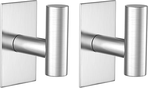 VAEHOLD Ganchos adhesivos de pared, resistentes ganchos de acero inoxidable para colgar abrigos, sombreros, llaves, ropa, gancho de armario para