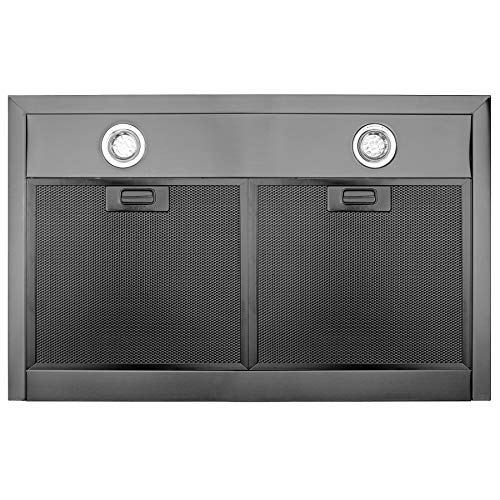 AKDY 30 in. 343 CFM Convertible Wall Mount Range Hood Touch Controls,LED Lights,Carbon Filters in Black Stainless Steel