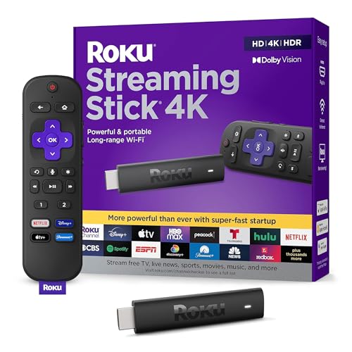 Roku Streaming Stick 4K - HDR & Dolby Vision Roku Streaming Devic...