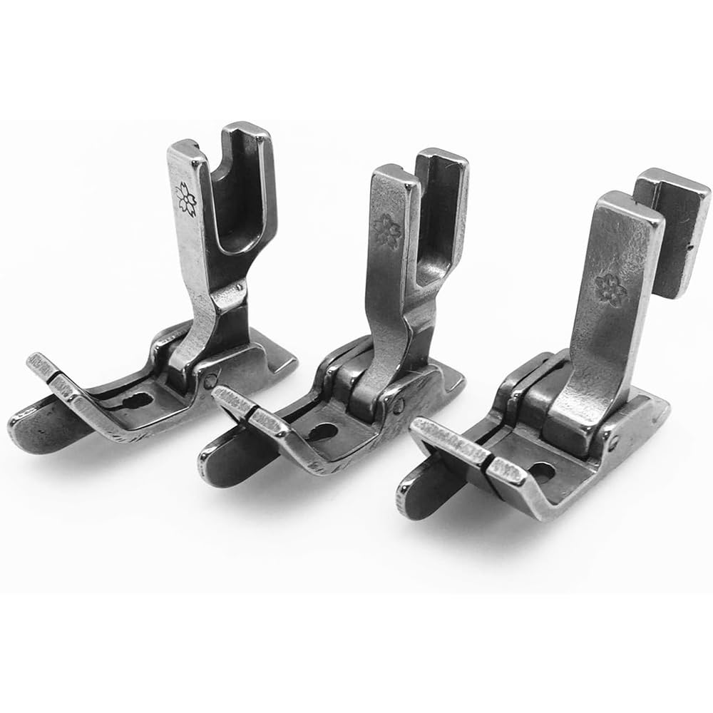 Piedino premistoffa incernierato SP-18 da 3/6 Pezzi con Guida Destra-Sinistra (1/16''+1/8''+1/4'') for Accessori for Macchine Cucire industriali Singer Brother(6 PCS)