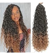 LIYATE Goddess Box Braids Crochet Hair 24 Inch 7 Packs Pre looped Boho Crochet Braids With Curly ...