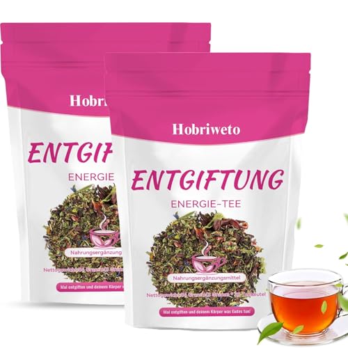 56 Tage Detox Tee zum Abnehmen – Gewichtsverlust Kräutertee, Natürliche Kräutermischung mit Grüner Tee, Löwenzahn, Rose & Pfirsich – Unterstützt Entgiftung, Verdauung & Wohlbefinden – Vegan