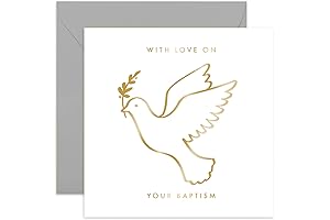 Old English Co. Gold Foil Dove Baptism Card for Adults: A Cherished...