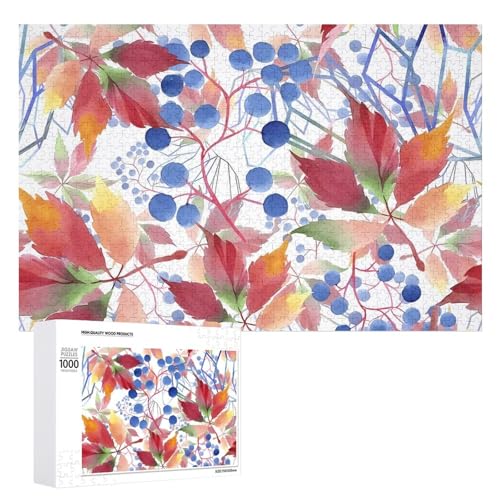 葉2 木製パズル パズル ジグソーパズル 娯楽 知育玩具 ストレス軽減 減圧 装飾 室内装飾 壁飾り 誕生日プレゼント 子供 大人 1000 PCS