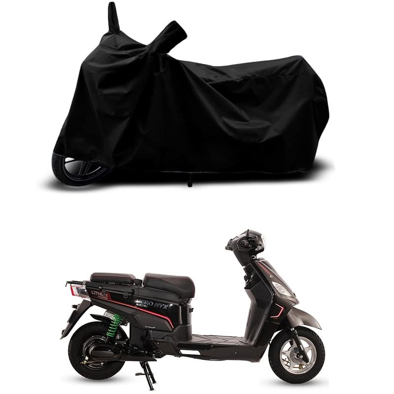 Image of 100% Scratchproof /UV-Rays /Heat Protection /Birds Dropping /Water Resistant /Dust Proof /Waterproof /Full Bike Scooty Two Wheeler Body Cover Compatible for Electric NYX HX All Varients[Black]