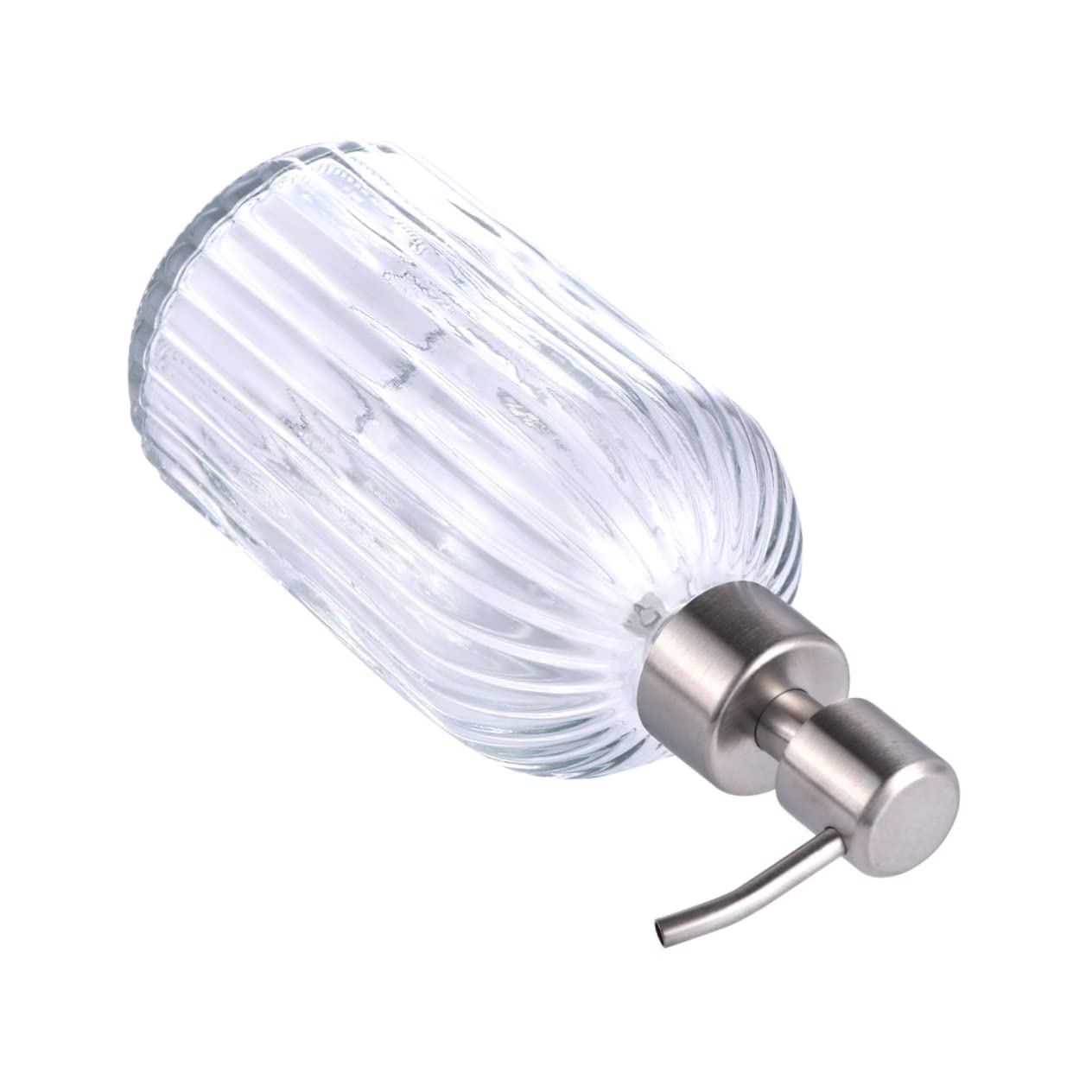 BESTYASH 1pc Clear Glass Pump Dispenser Bottle for Shampoo Shower Gel Lotion Refillable Easy to Use Rotatable for Home Bathroom Decor