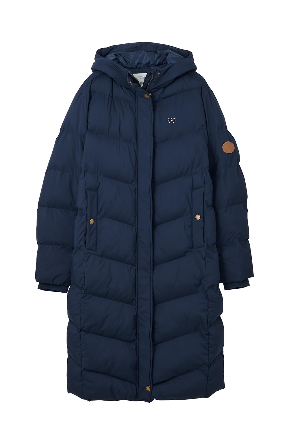 Lighthouse Women's Navy Savannah Warm Coat - Outdoor Long Padded Puffa Jacket With Hood With Recycled Sustainable Fill - 14