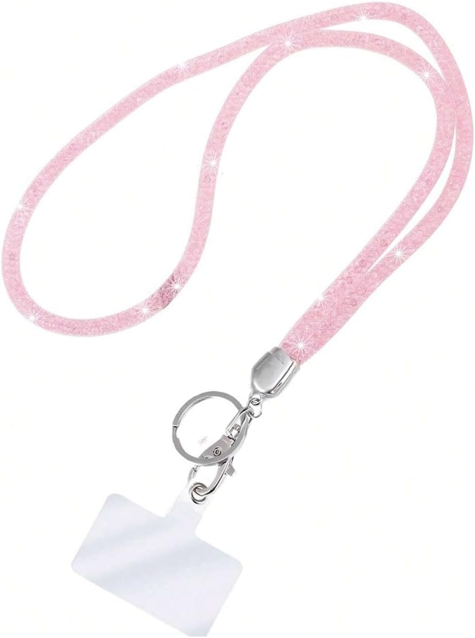 Fashion 31.5" Sparkle Crystal Neck Lanyard,Exclusive Bling ID Badge Holder,Rhinestone Work Name Card Holder,Bonus (1PC)