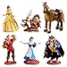 Hilloly La Bella e la Bestia Figures 6Pcs La Bella e la Bestia Figurine Decorazioni Torta Principessa Cake Topper Kit Mini La Bella e la Bestia Figurine Festa Giocattolo Regalo