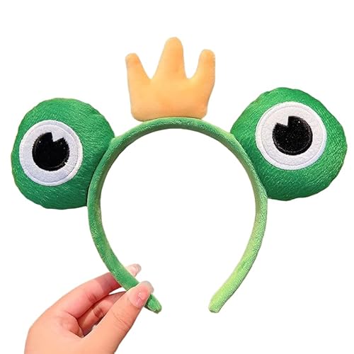 2個セット ヘアバンド レディース 秋冬 洗顔用ヘッドバンド プラッシュヘアプレス 滑り止めヘアピン ヘッドドレス エクササイズ ヨガ メイクアップヘッドバンド(Green Big Eye1)