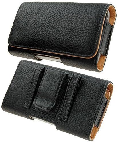 Kingsource Horizontal Leather Pouch Holster Case with Metal Belt Clip Compatible for Apple iPhone 12 Mini iPhone 8 iPhone 7 iPhone 6 iPhone 6S Color Black