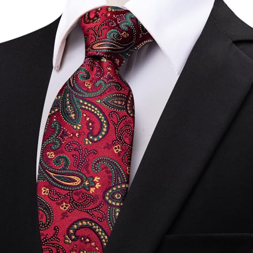 Image of YourTies Paisley Men's Necktie Woven Silk Floral Ties for Men Designer Formal Business Party Wedding