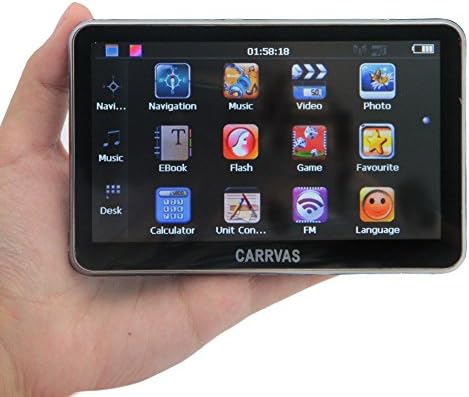 CARRVAS 7.0'' Portable Touch Screen Vehicle GPS Sat Nav Truck Car Navigator Navigation System Built-in 8GB 256MB RAM with Preloaded US Maps Multimedia Player FM Transmitter