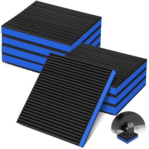 Image of 8 Pack Anti Vibration Pads for Washing Machine 6 inchx6 inchx7 /8 inch, Sound Isolation Vibrating Pad Ribbed Rubber Damping Mat EVA Center for Air Compressors, Conditioner, Treadmill, HVAC Washer Dryer