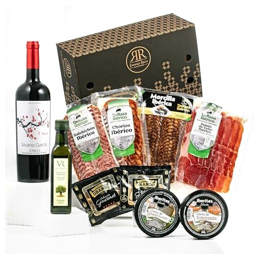 Cesta Gourmet Regalo - Lote Embutidos Gourmet - Embutidos Ibericos, Crema de Queso y Sobrasada, Picos Artesanos de Pan Obando, Vino Tinto, Aceite Oliva Virgen Extra (Sin Lazo)