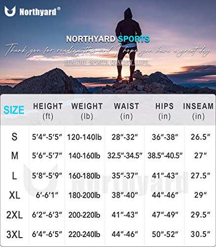 Northyard YDPM022-BLACK-M Men'S Athletic Running Pants Lightweight Workout Joggers Quick Dry Gym Sweatpants Active Sports Track Training Black M thumb #5