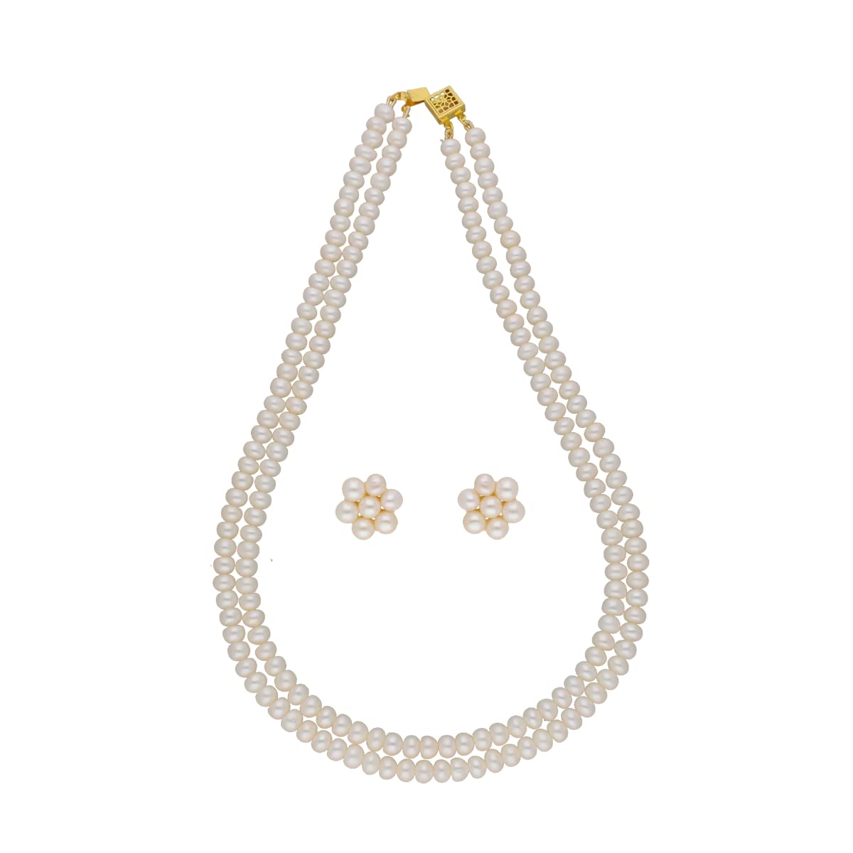 Sri Jagdamba Pearls New Two Line Pearl Neckalce for Women and Girls | Gift for Women and Girls | Certificate of Authenticity (B00FLNXBI4) Amazon Price History, Amazon Price Tracker