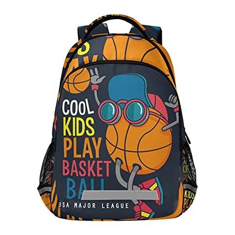 Vnurnrn Fresco Niños Baloncesto Negro Niñas Mochila de Estudiantes Mochilas Cover