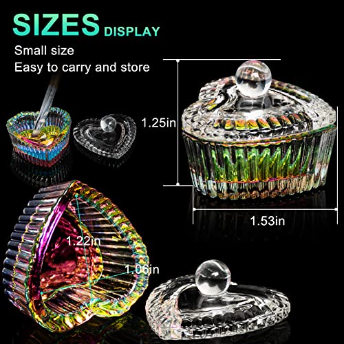 2PCS Nails Tips Art Dappen Dish con Tapa y 120PCS Uñas miniatura 4