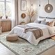 BEIMO Vintage Teppich Schlafzimmer 120X170CM rutschfest Kurzflor Teppich Wohnzimmer Waschbar Beige Flur Läufer