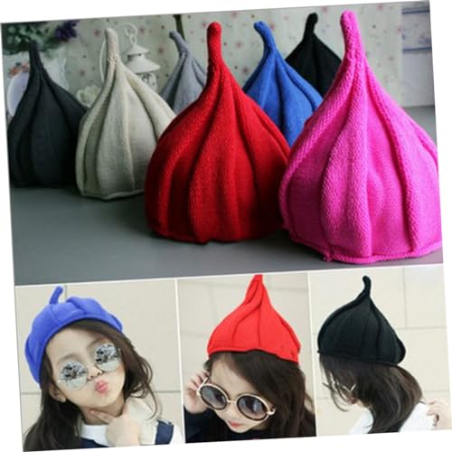 Red Wine Knitted Beanie for Pointy Design Warm and Stylish Winter Hat for Boys and Comfortable Fit Easy to Wash3