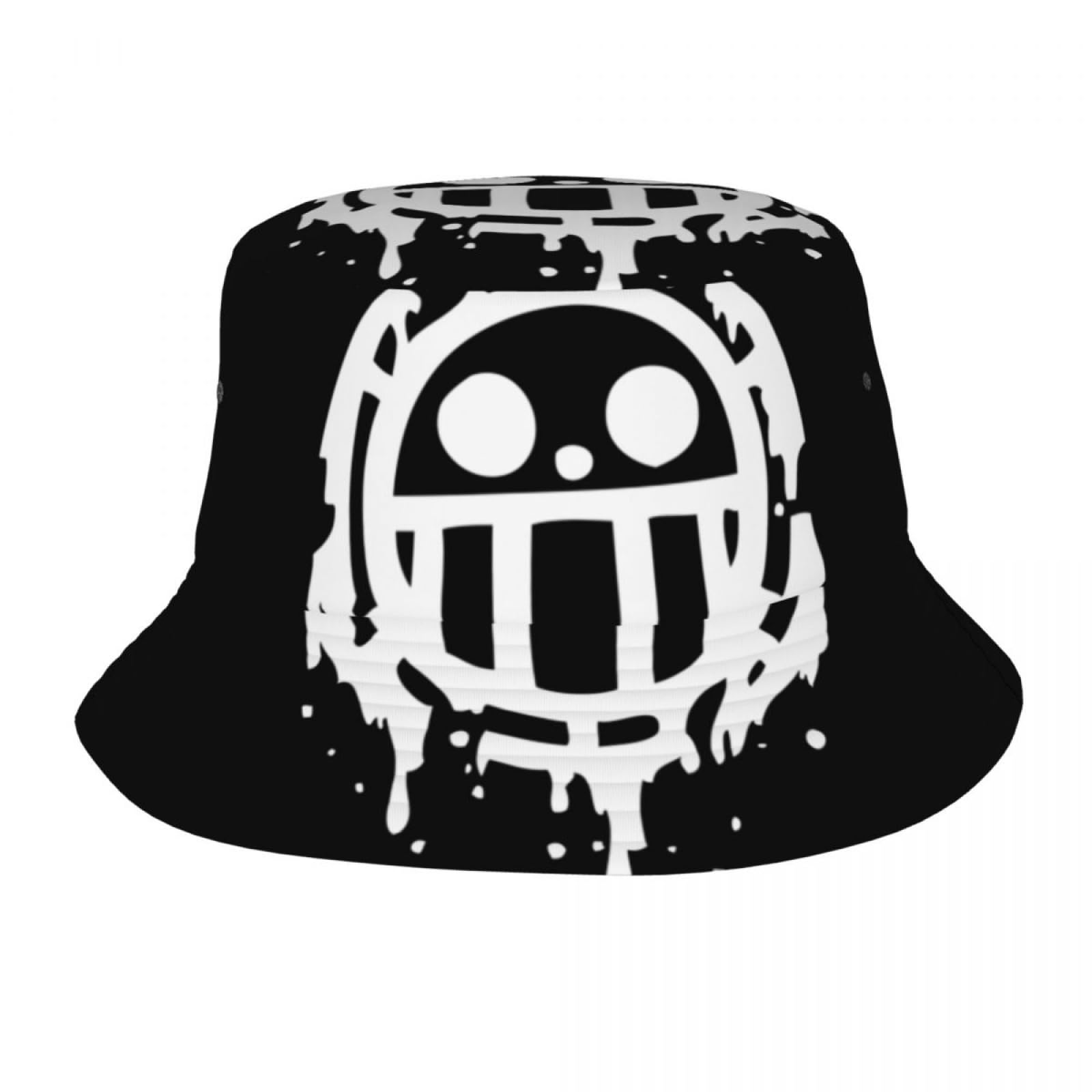 YILILK Gorra de béisbol para Hombres y Mujeres Personalizado One Piece Law Bucket Sombreros Hombres Mujeres Corazón Piratas Anime Playa Sol Verano Pescador Cap Regalos para Sombreros Casuales al Aire Libre