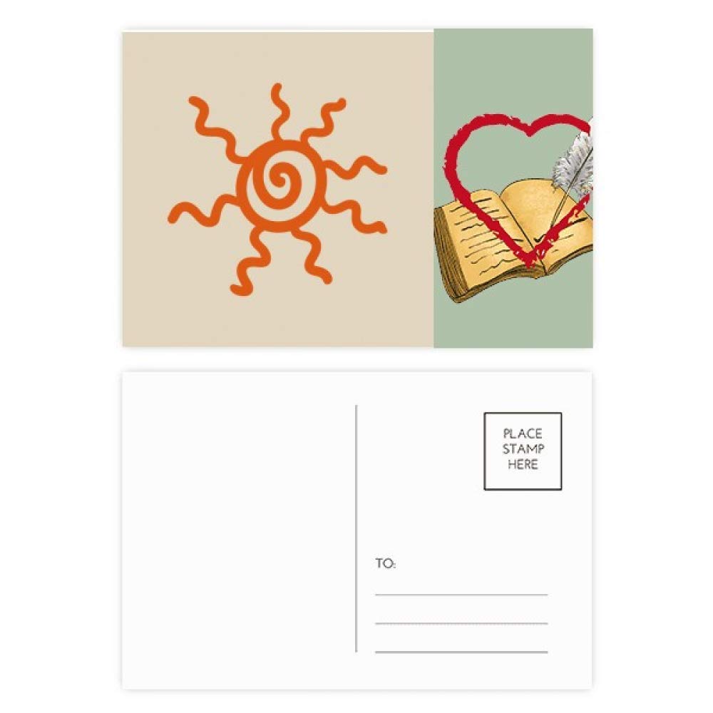Lot de 20 cartes postales de painting à la main - Motif soleil - Orange