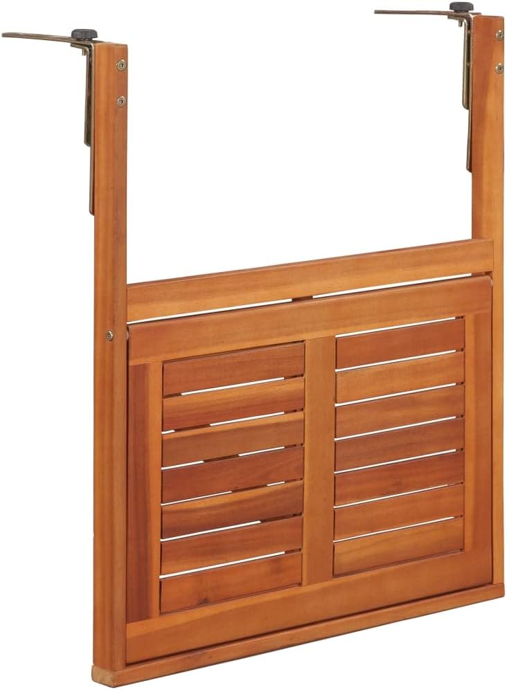 Vintage Rustic Patio Coffee Table, Patio Dining Table with Wooden Frame, Outdoor Coffee Side Table for Outside Patio, Hanging Balcony Table 51.1"x35.4"x28.3" Solid Acacia Wood