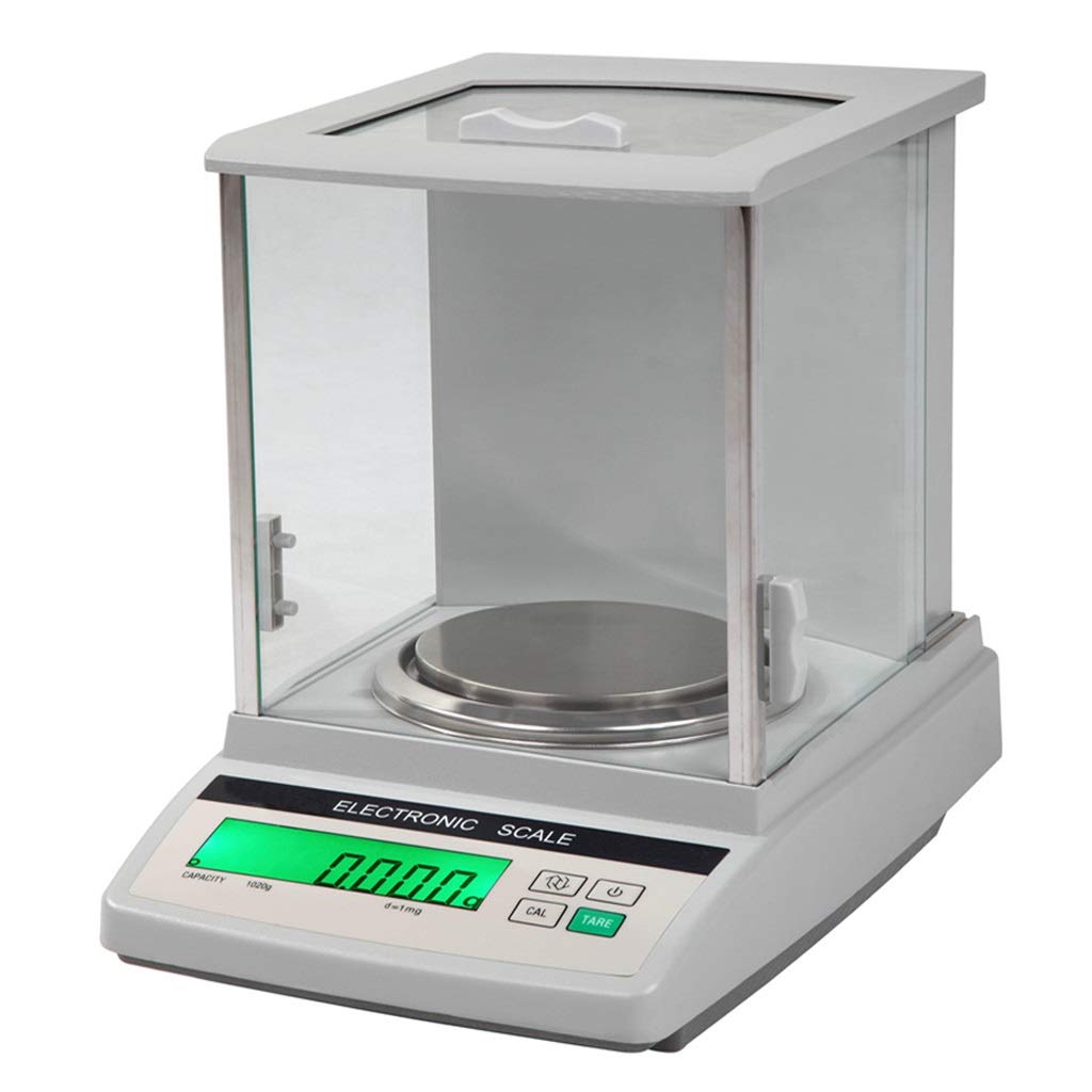 Analytical Balance Lab Electronic High Precision Scale 1mg Large LCD Display with Windshield RS232 Interface for Laboratory (1020g/0.001g)