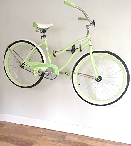 LifeStore Adjustable Bike Rack Wall Mount,100% Solid Steel Bicycle Storage Stand Hanger for Indoor, Garage, Soft Rubber-Coated Hooks, Mounting Screws Included, Heavy Duty Wall Mount Bike Stand (Black) - Image 3