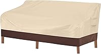 Vailge Heavy Duty Waterproof Patio Sofa Cover for 3-Seater Outdoor Furniture, 85"Wx37"Dx35"H, UV Resistant, Beige & Brown